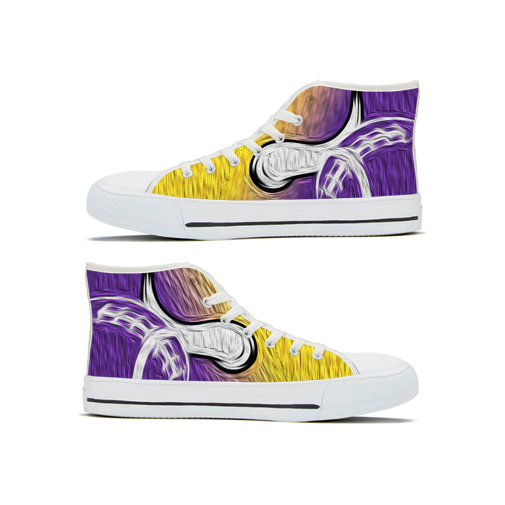 Men's Minnesota Vikings High Top Canvas Sneakers 004 Men's Minnesota Vikings High Top Canvas Sneakers 004